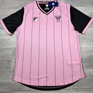 OFFICIAL MLS INTER MIAMI CF Men's Soccer Football Jersey Pink Black Size Large